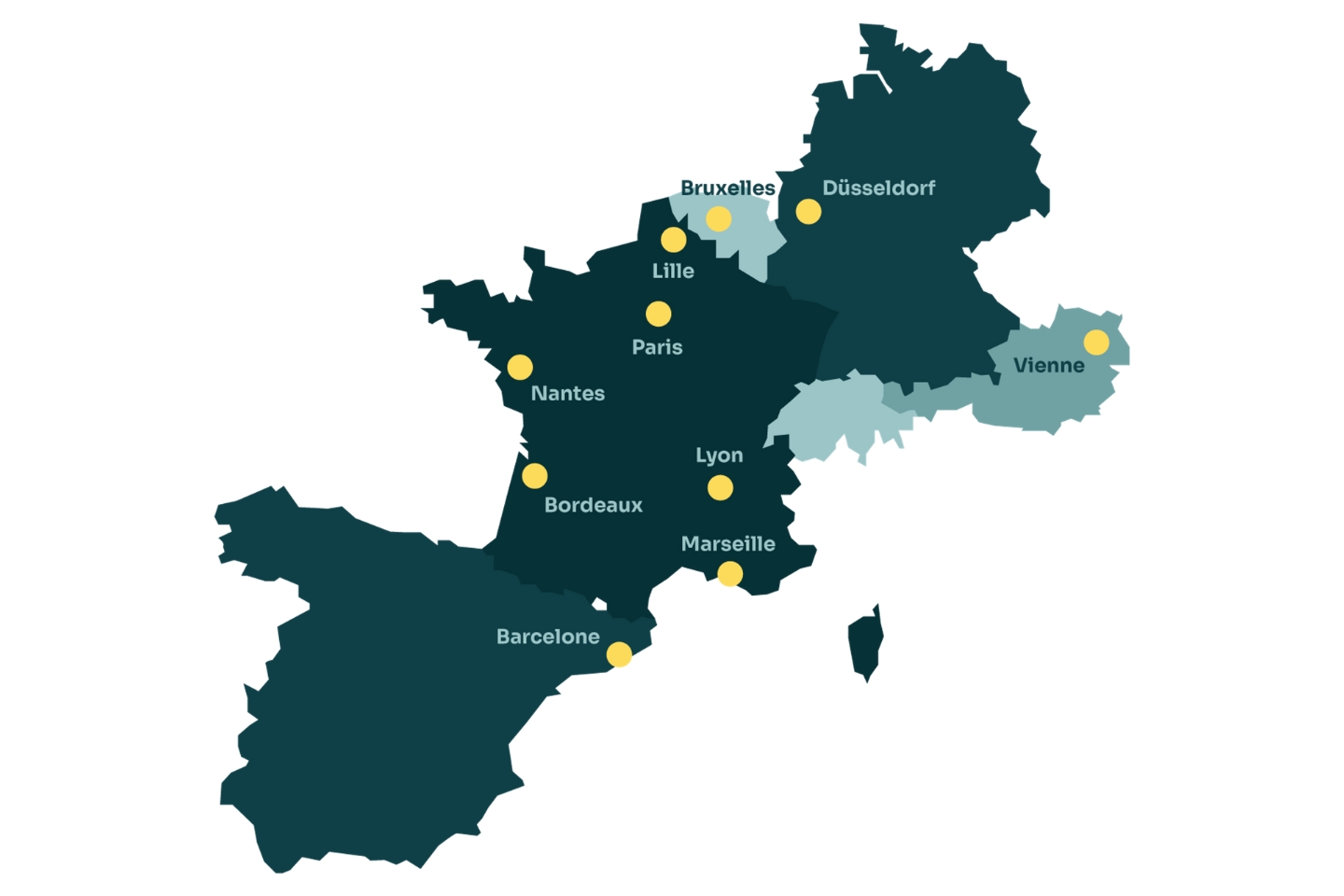 Carte de nos implantations (désactivez le mode éco pour la visualiser)